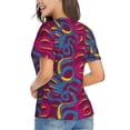 thumbnail image 3 of Vsdgher Colorful Snake Women Shirts V Neck Short Sleeve Tops T-Shirt Basic Tees, S to 3XLSmall, 3 of 5