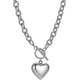 thumbnail image 1 of Chain Necklace for Women 18K White Gold Plated Chunky Cuban Chain Link Necklace with Heart Hypoallergenic Jewelry for Women, 1 of 4