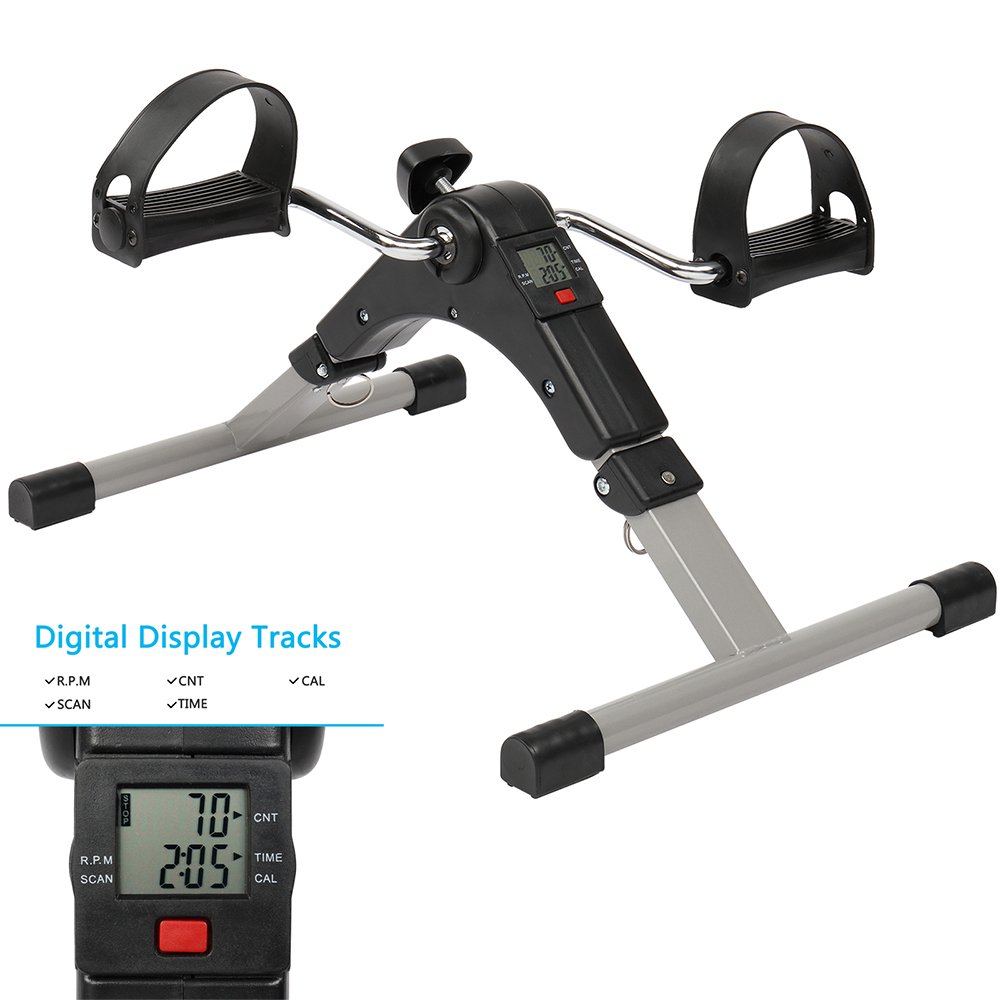 Sesslife Exercise Pedal Bike, Foldable Under Desk Bike with LCD Screen