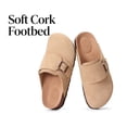 thumbnail image 5 of Litfun Suede Clogs for Women Cork Footbed Sandals Arch Support Potato Shoes with Adjustable Buckle, Taupe, 5 of 8