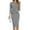 Gray, variant on Womens Peplum Bodycon Pencil Midi Dress - Elegant 3/4 Sleeve Business Work Church Knee Length Sheath Dresses