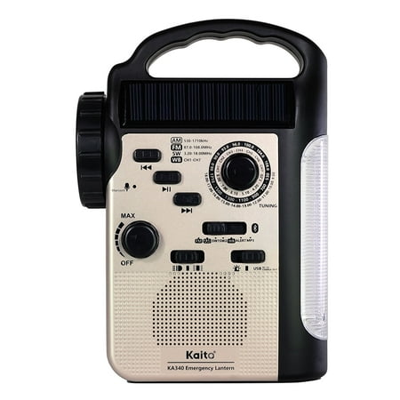 Kaito KA340 Bluetooth Lantern Flashlight with AM/FM NOAA Weather Radio - Gold