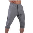 thumbnail image 7 of Mens Jogger Capri Pants Active Fit Workout Athletic Gym Capris Elastic Waist Joggers with Pockets, 7 of 7