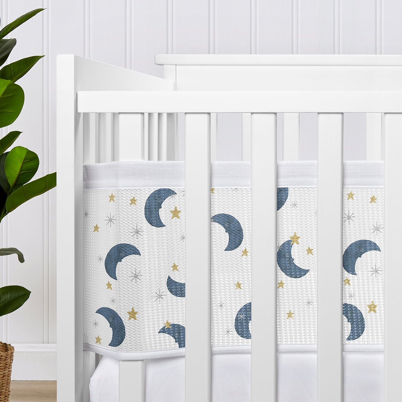 Sweet Jojo Designs + BreathableBaby Moon Bear Boy, Girl, Unisex/Gender Neutral Breathable Mesh Crib Liner