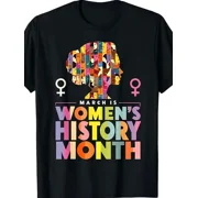 Women's Colorful History Month Silhouette Graphic T-Shirt