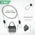 thumbnail image 3 of Uxcell 2-Set Security Cable Lock with 3 Digit Combination Lock, 6.56FT Coated Steel Luggage Lock Wire Rope Double Loop Cable [Black+Silver], 3 of 6