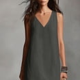 thumbnail image 6 of Hvogkswy Summer Maxi Dresses for Women Solid Sleeveless V Neck Linen Dress Boho Loose FLowy Casual Beach Vacation Long Dress, 6 of 8