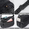thumbnail image 5 of Sunyuer Washed Denim Crossbody Bag for Women, Vintage Multi Pocket Shoulder Handbag, Casual Lightweight Large Capacity Messenger Bag, Adjustable Strap Daily Travel Purse, 5 of 8