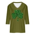thumbnail image 4 of St Patricks Day Shirt Women Plus Size Funny 3/4 Sleeve Cute Saints Tops Shamrock Shirts Lucky Irish Shamrocks Outfit, 4 of 6