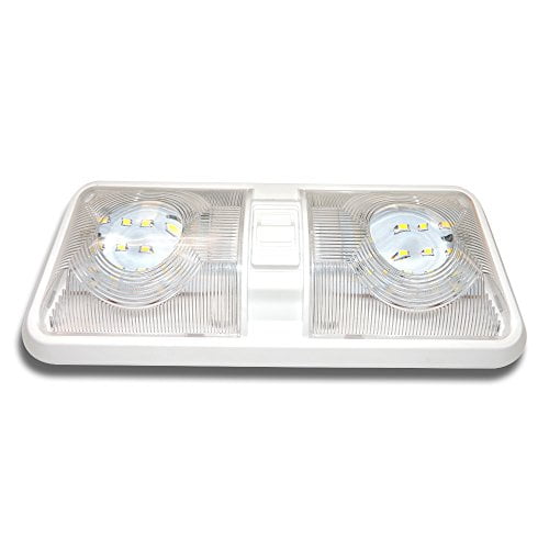 5 Pack Leisure LED RV LED Ceiling Double Dome Light Fixture with ON//OFF Switch Interior Lighting for Car//RV//Trailer//Camper//Boat DC 12V Natural White 4000-4500K 48X2835SMD Natural White 4000-4500K, 5