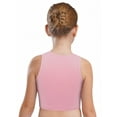 thumbnail image 2 of Haitryli Kids Girls Shiny Street Hip Hop Jazz Ballet Dance Crop Tops Sports Vest Shirt Performance Dancewear Pink 2-6, 2 of 5