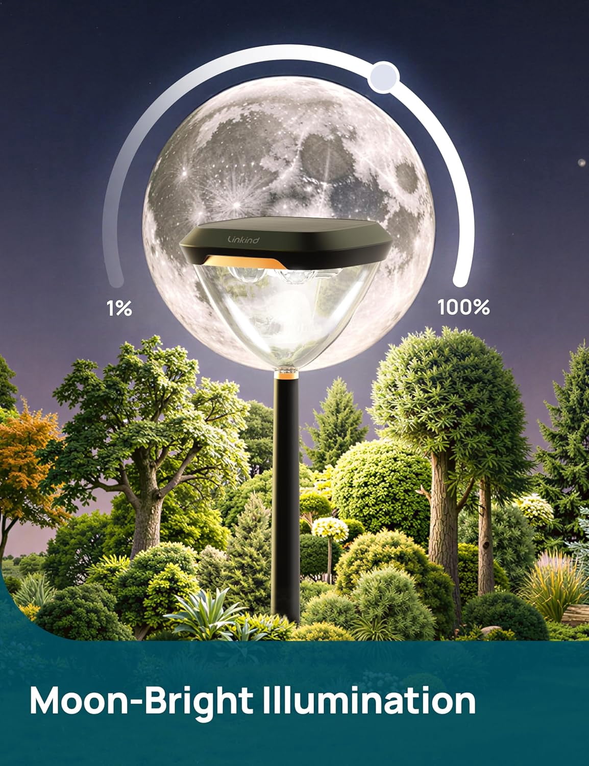 Linkind Smart Solar Pathway Lights SP6, in-App Pattern Switching Solar Lights Outdoor Waterproof, Solar & Wired Charging Color-Changing Landscape Lighting, Garden Decor for Yard, Patio (4 Pack)