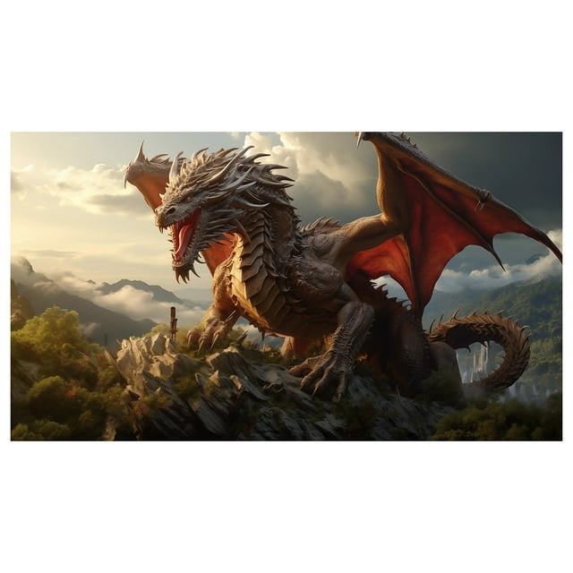 Decoración De Garaje Con Motivos De Dragones Decoración De Fondo De Garaje Con Dragones Para El Año Del Dragón Bronn Mural Decorado Con Motivos De Dragones 7 X 16 Pies