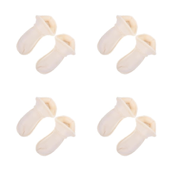 IMIKEYA Thickened Plush Insoles White Slipper Liners Soft Comfortable 4Pairs