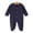 Navy, variant on Tranfacy Boys and Girls 0-6 Months Rompers Long Sleeve Full Length Pant Crew Neck Ribbed Footed Jumpsuit Outfit