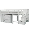 thumbnail image 1 of Junior Stairway Mid Loft Bed With Desk, Chest, and Bookcase, 1 of 5