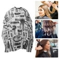 thumbnail image 5 of Unique Bargains 1 Set Fashion Hair Cutting Cape with Brush 55.12"x46.06" Black White, 5 of 6