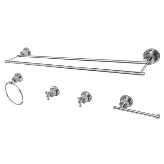 Modern Concord 5 Piece Bathroom Accessory Sets - Polished Chrome