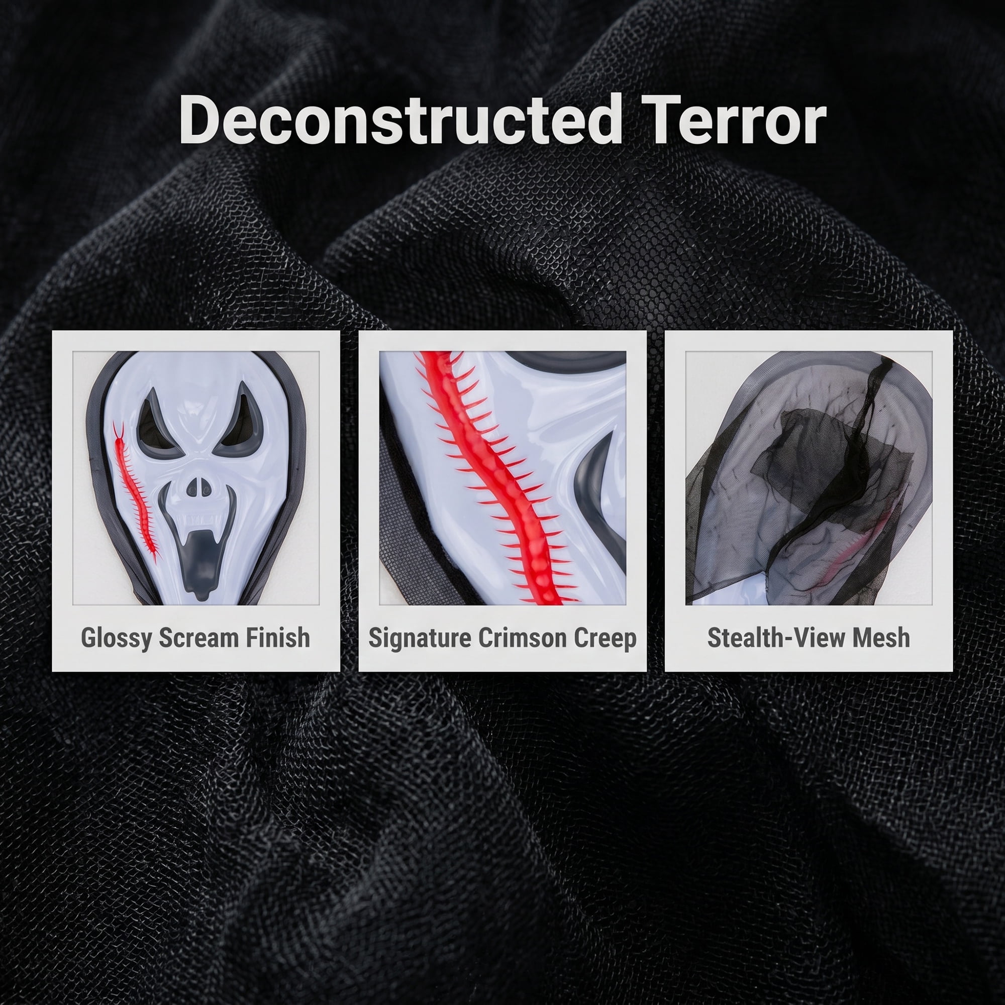 Unique Bargains Grim Masquerade Skull Mask for Halloween Horror Party Black 12.6" x 8.7"