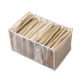thumbnail image 1 of SEARCHI Underwear Storage Box, 7 Cell Mesh Organiser with Compartments, Foldable Wardrobe Drawers Organiser for Socks Bra and Underpants (Beige), 1 of 9