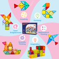 thumbnail image 4 of Juego de construcción magnético Ryoichi de 138 piezas con imanes, con 2 coches, 4 of 8