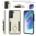 thumbnail image 3 of For Samsung Galaxy S21 Wallet Case with Card Holder, 360°Rotation Ring Holder Kickstand, 4 Card Slots PU Leather Case, RFID Blocking Magnetic Clasp Protective Cover,Apricot, 3 of 16