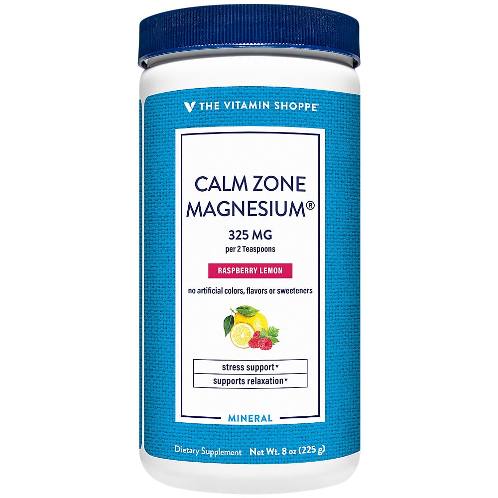 The Vitamin Shoppe Calm Zone Magnesium Mineral Powder, 325mg Raspberry