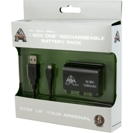 Arsenal Gaming AXB1BT Xbox One Rechargeable Battery Pack, Black