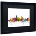 thumbnail image 2 of Trademark Fine Art 'Miami Florida Skyline' Canvas Art by Michael Tompsett, Black Matte, Black Frame, 2 of 4