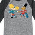 thumbnail image 3 of Hey Arnold! - Arnold and Gerald Skateboard - Toddler And Youth Raglan Graphic T-Shirt, 3 of 4