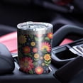 thumbnail image 5 of 30oz Pioneer Flower Floral Print Pattern Tumbler, Double Wall Vacuum Insulated Cup, BPA-Free Leak Proof Lid & Reusable Straws, Hot 12h, Cold 34h, 5 of 6