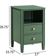 thumbnail image 6 of JERFIT Winston 2-Drawer Nightstand with Open Shelf, Antique Green Bedside Table, No Assembly Required, 6 of 10