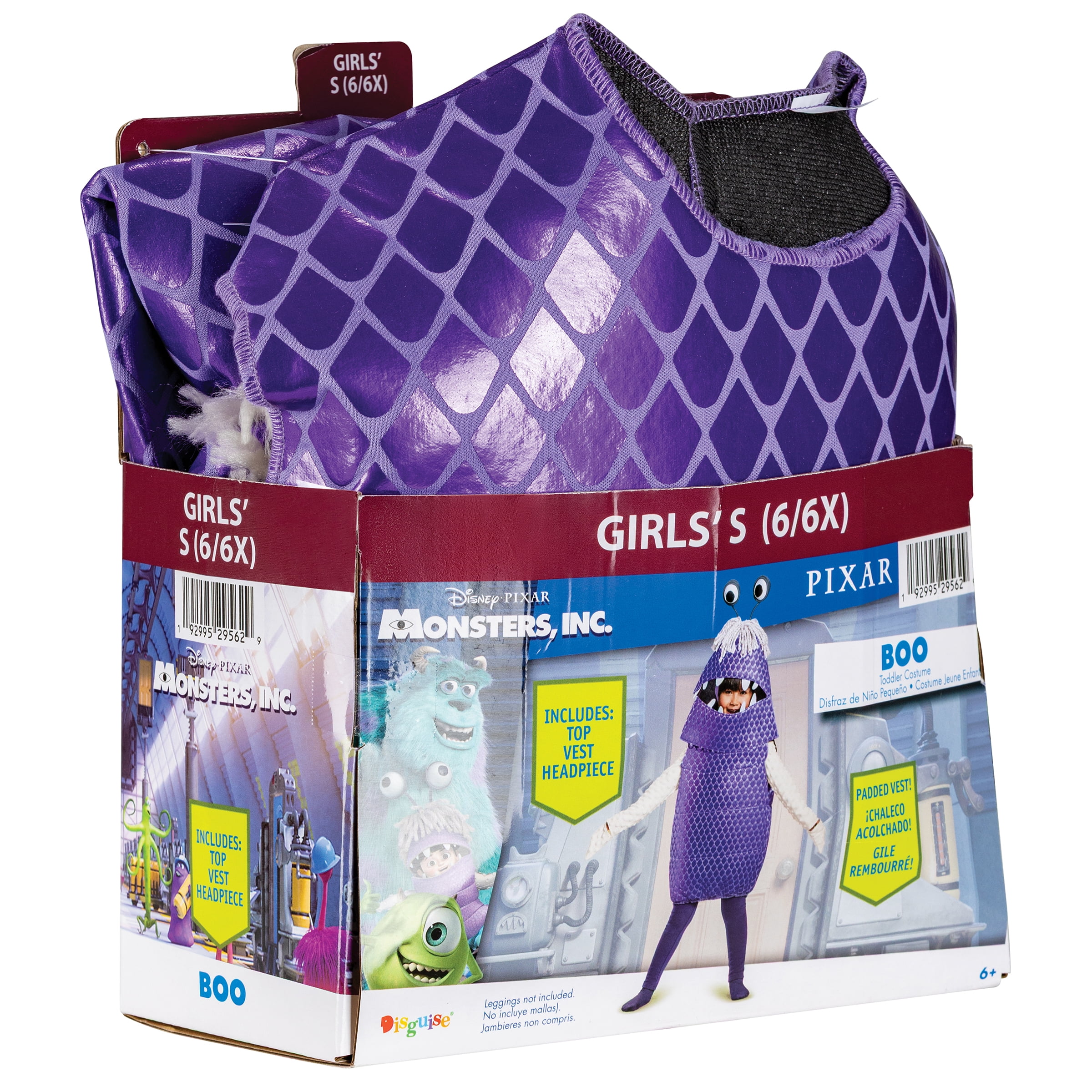 Disney Monsters Inc. Boo Halloween Costume for Children, Girls Size S (6/6X), by Disguise