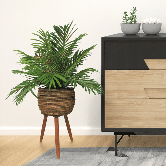 LCG Florals Artificial Plant, Phoenix Palm, 2.5 ft, Basket Stand, Weighs approx. 6 lbs.