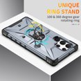 thumbnail image 2 of ELEHOLD Heavy Duty Rugged Case for Samsung Galaxy S23 Ultra,360° Rotation Ring Holder Kickstand Function Anti-Slip Work with Magnetic Car Mount Shockproof Protective Case,Gray, 2 of 8