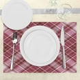 thumbnail image 3 of Ambesonne Checkered Place Mats Set of 4, Diagonal Line Rhombus, Standard Size, Dried Rose White, 3 of 6