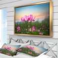 thumbnail image 3 of Designart - Fleurs de Lotus en Fleurs au Coucher du Soleil - Impression sur Toile Encadrée, 3 of 3