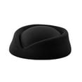 thumbnail image 2 of Women's Vintage Wool Felt Pillbox Hat - Elegant Stewardess Cap & Teardrop Cocktail Hat, Formal Uniform Beret for Party, Work & Church Black, 2 of 4