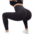 thumbnail image 3 of ManxiVoo Womens High Waist Yoga Leggings for Workout Running and Gym Non See Through Tummy Control Sweat Wicking Pants L Size Black, 3 of 8