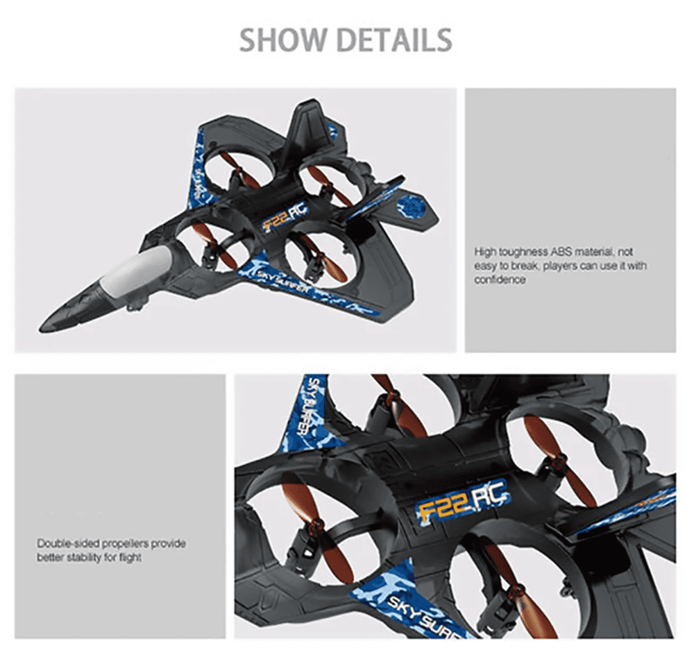 RC Plane 6CH 6-Axis Gyro 360 Flip Stunt Radio Control Aircraft EPP Fixed-wing Drone Jet Fighter