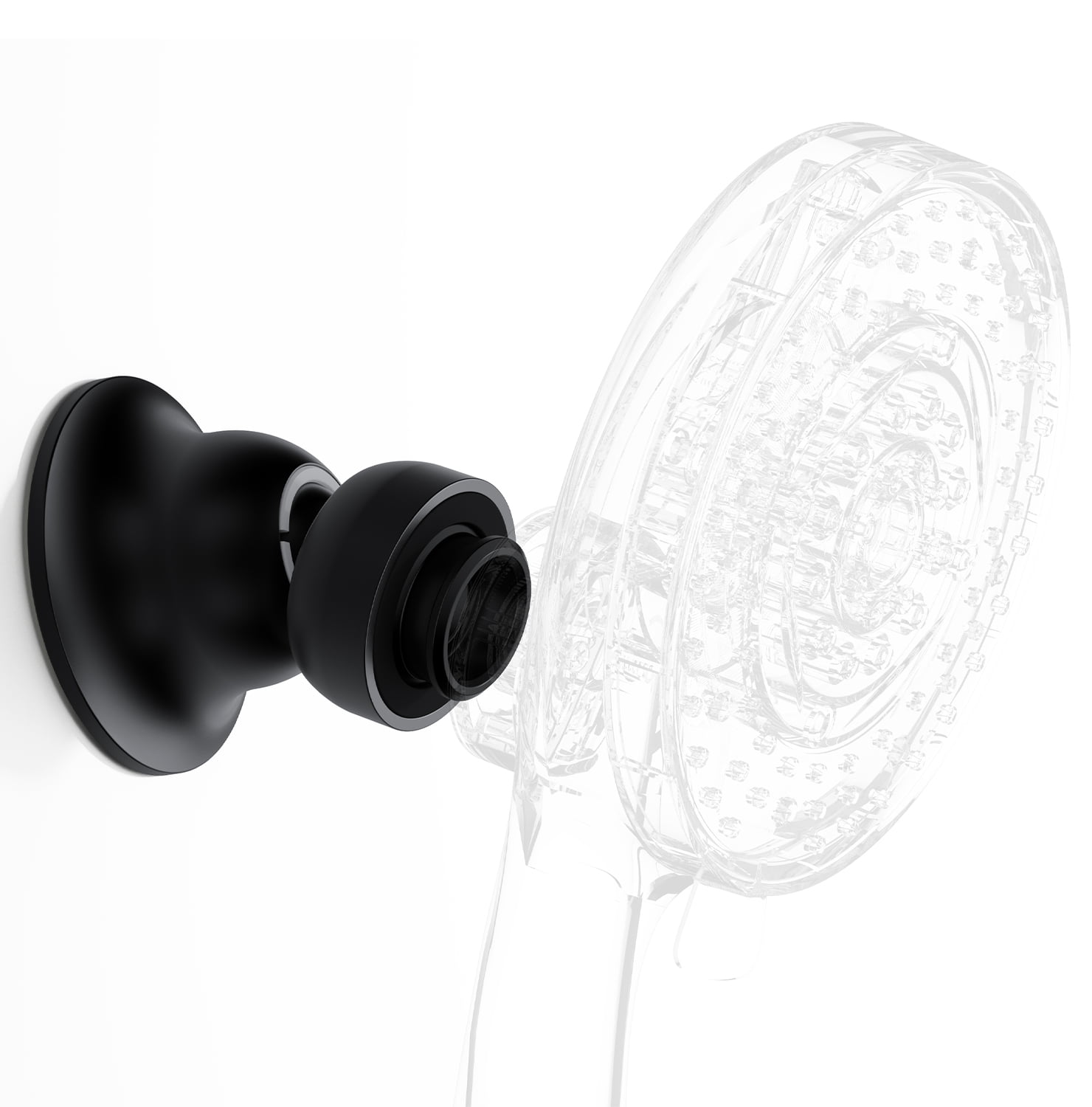 Magnetic Shower Head Holder for KESTE 460311 Shower Head Combo, 360°Adjustable Handheld Shower Head Holder Wall Mount, Black