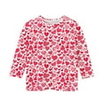 thumbnail image 3 of CLOISE Boys White T Shirt Girls Toddler 3/4 Sleeve Crew Neck Tops Heart Outfits Fall Winter Clothes Multicolor 3T, 3 of 4