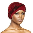 thumbnail image 2 of UJNDER Ethnic Bohemian Floral Headband Hair Cover Wrap Turban Cap Pleated Hat for Versatile Everyday Use D, 2 of 4