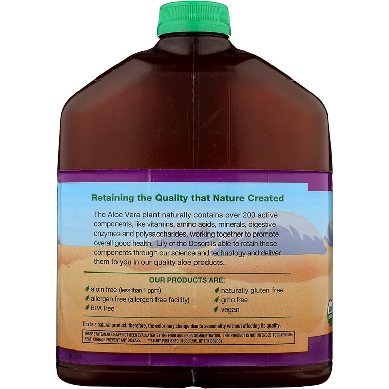 Lily Of The Desert Aloe Vera Gel - Whole Leaf - Filtered - 1 gal