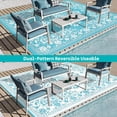 thumbnail image 4 of Findosom 9'x12' Boho Mandala Outdoor Rug Patio Rug Large Reversible Plastic Straw Rug RV Outdoor Mat Waterproof Foldable Portable Camping Mat for RV,Patio,Backyard,Deck,Picnic,Beach, 4 of 9