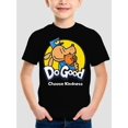 thumbnail image 1 of Camiseta gráfica negra "Do Good" para niño - Manga corta informal, cuello redondo y diseño de perro divertido. Tejido de algodón suave para primavera y verano., 1 of 6