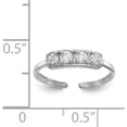 thumbnail image 5 of 14K White Gold Cz Toe Ring Made In United States k1532, 5 of 5