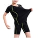 thumbnail image 1 of Conjunto de Capa Base de Niños Unisex Niño Traje de Baño de Lado Dividido con Protección, de Alta Elasticidad de Dos Piezas de Manga Corta Y Pantalones Cortos, Conjunto de Entrenamiento Negro para De, 1 of 5