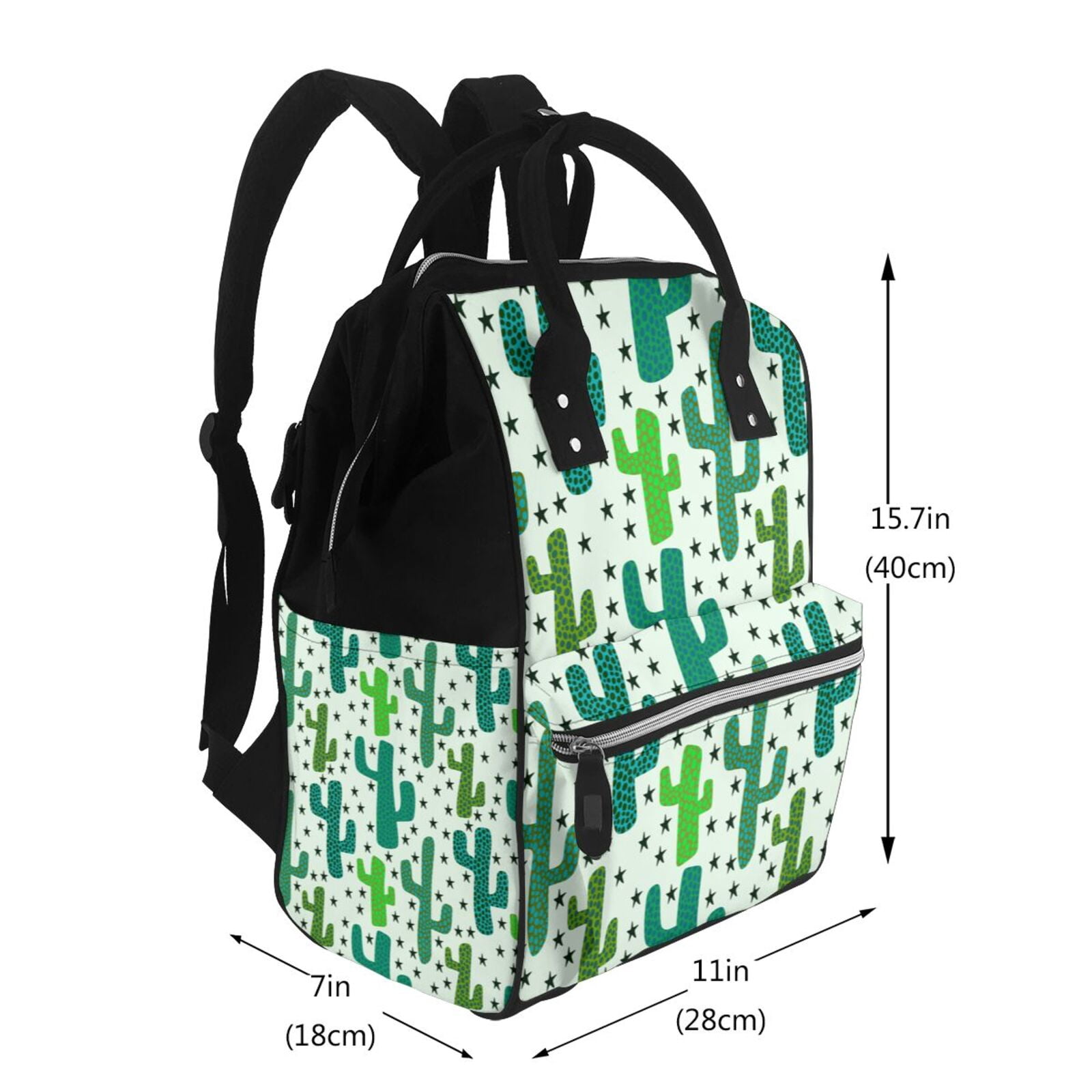 Ratiio Cactus 1 Mummy Backpack - Waterproof Twill Canvas, Large Capacity Diaper Bag with Multiple Pockets and Adjustable Straps