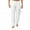 White, variant on Leesechin Mens Dress Pants Work Pants Solid Color Fashionable Pure Cotton and Linen Trousers Gray XL